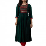 Women's Rayon Embroidery Anarkali Kurta