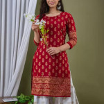 Women Kurta and Sharara Set Rayon