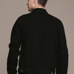 Men Black Solid Denim Jacket