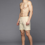 Men Yellow Solid Swim Shorts