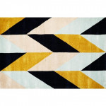 Black & Yellow Printed Hand Tufted Woolen Anti-Skid Carpet