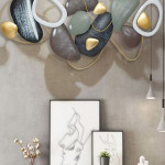 Grey & Green Metal Abstract Wall Decor