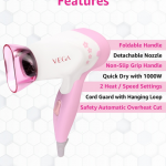 White & Pink Insta Glam 1000 Hair Dryer