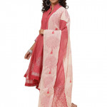 Solid Cotton Mandarin Womens Salwar Kurta Dupatta Set