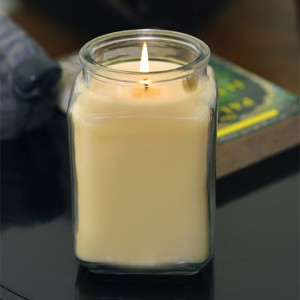 White Scented Glass Jar Aroma Candle