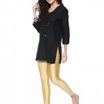 Women Ankle Length Shimmer Legging(gold)